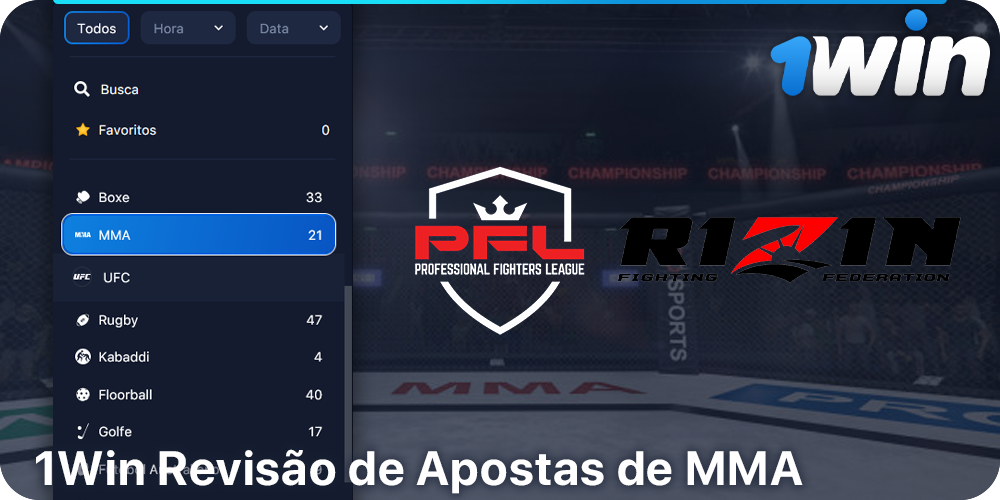 Visão geral da categoria de apostas MMA a 1Win