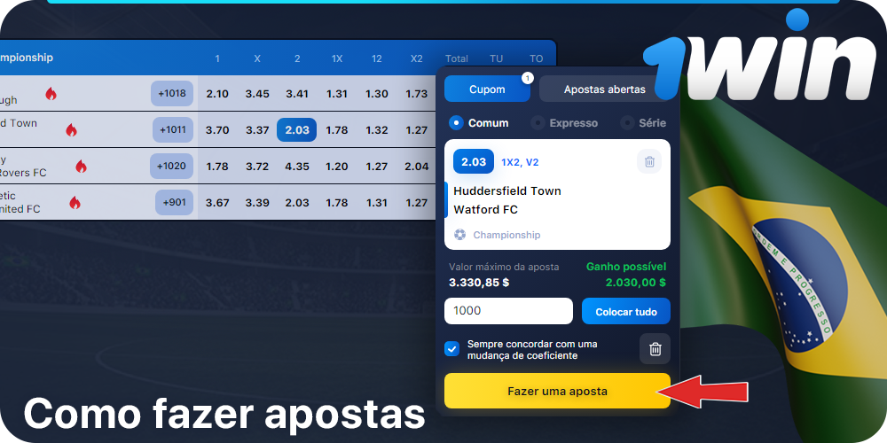 Instruções passo a passo sobre como apostar em 1Win