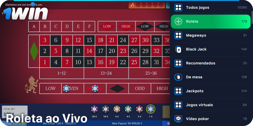 Jogue Roleta ao vivo em 1Win