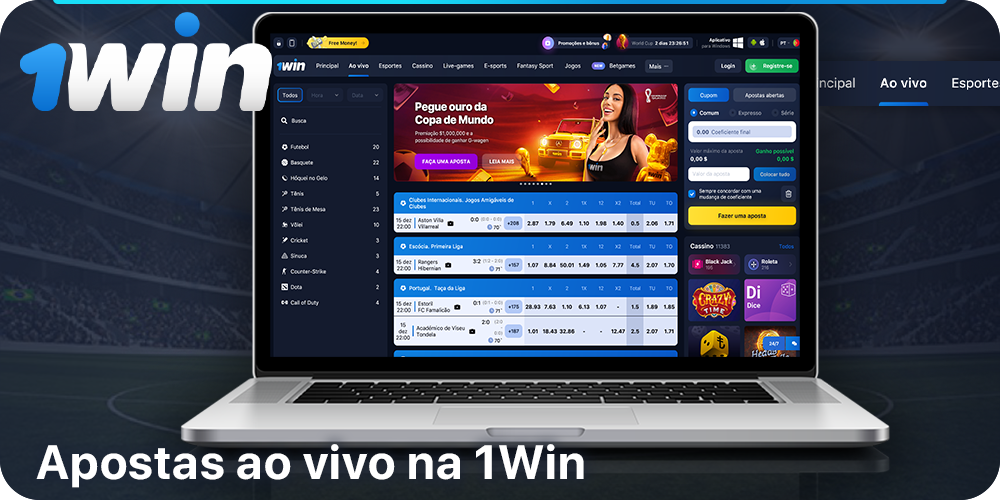 Fazer apostas esportivas ao vivo e ciberesportivas a 1Win