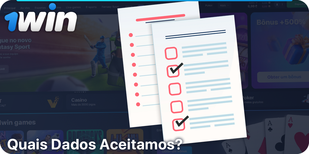 Quais dados 1Win aceita