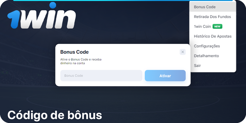 1Win seção Código de Bônus