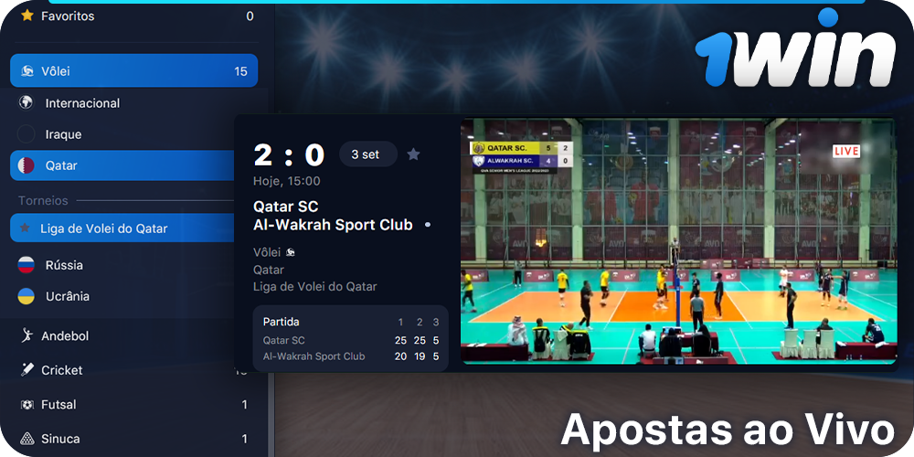 Aposta ao vivo no voleibol no 1Win Brasil